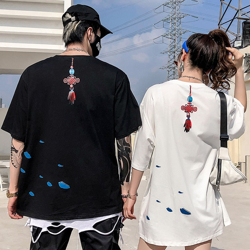 Ancient Girl Chinese Knot Print Men Hip Hop T-Shirts Harajuku Streetwear Summer Tshirt Short Sleeve Cotton Tops Tee | Vimost Shop.
