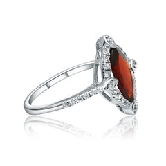 2.11Ct Marquise Natural Red Garnet Gemstone Ring 925 Sterling Silver Fine Jewelry For Women Drop Shipping - Vimost Shop