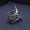 2.26Ct Natural Amethyst Gemstone Finger Ring 925 Sterling Sliver Vintage Neo-Gothic Rings For Women Fine Jewelry - Vimost Shop