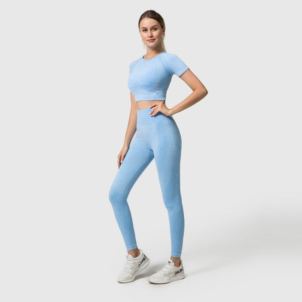 2/3/5PCS Seamless Women Yoga Set Workout Sportswear Gym Clothing Fitness Long Sleeve Crop Top High Waist Leggings Sports Suits - Vimost Shop