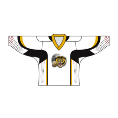 Sublimated TIGER Team Design Hockey Jersey BLACK WHITE | Vimost Shop.