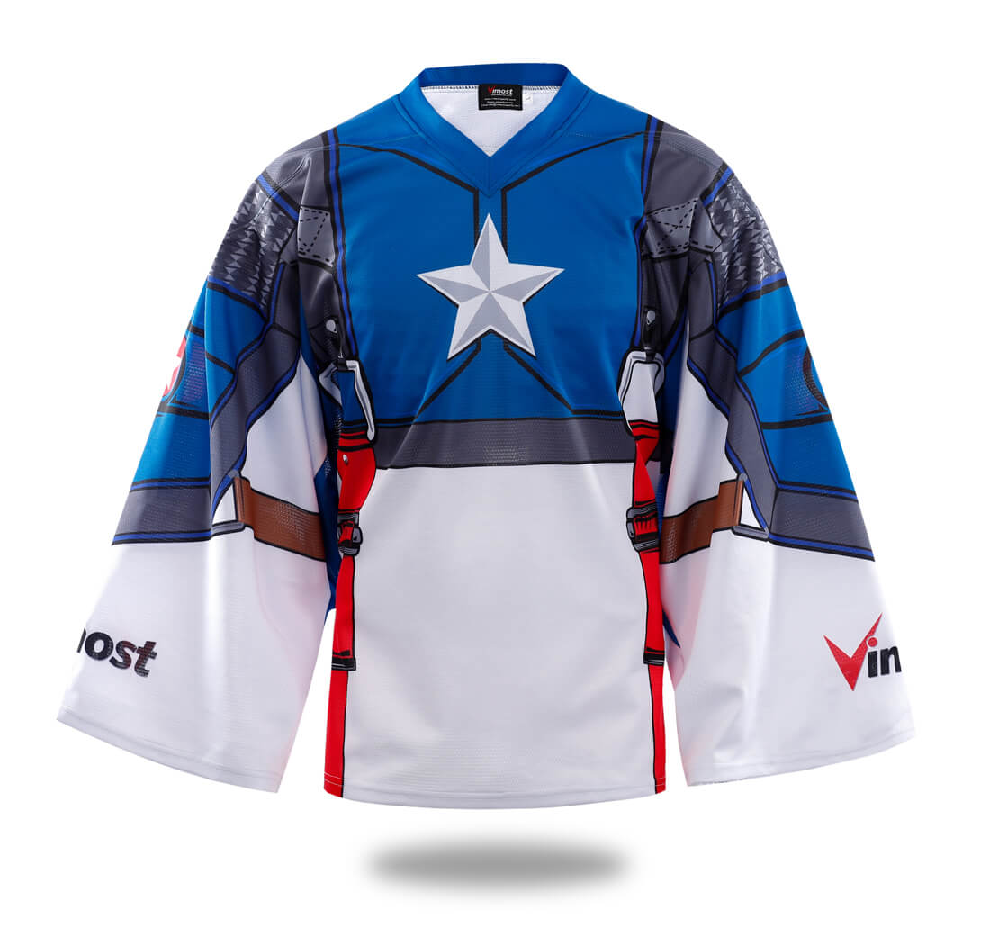 Sublimated Captain America Ice hockey Shirts | Vimost Shop.