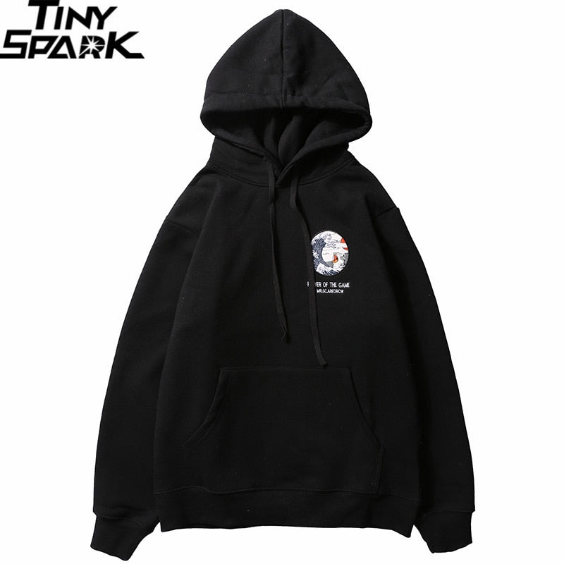 Embroidery Funny Cat Hoodies Sweatshirt Men Hip Hop Winter Fleece Pullover Black Retro Hoodie Streetwear Casual Cotton Fall | Vimost Shop.