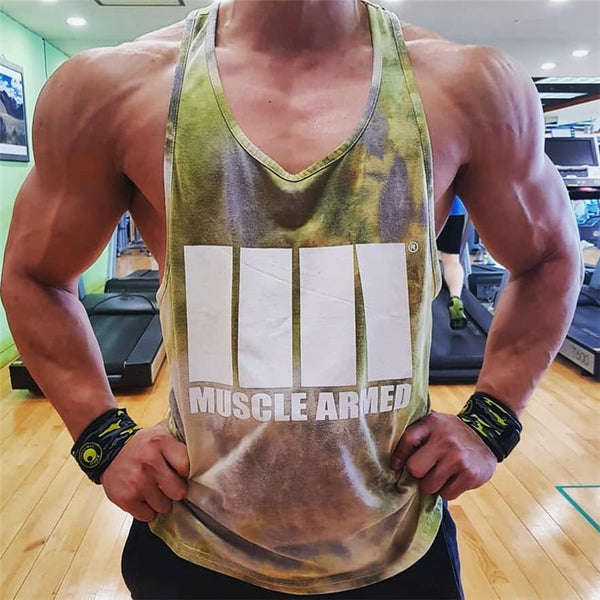 Gyms Fitness Workout Singlet Sling Vest Men Bodybuilding Tank Top Camouflage sleeveless Shirt Boy Summer Brand gym clothing | Vimost Shop.