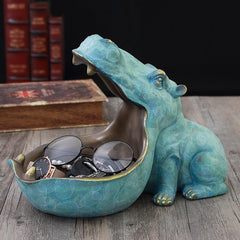 3D Hippo,Statue,Sculpture,Home Decoration Accessories,Desk Storage Box,Figurine Miniature,Room Table Decor