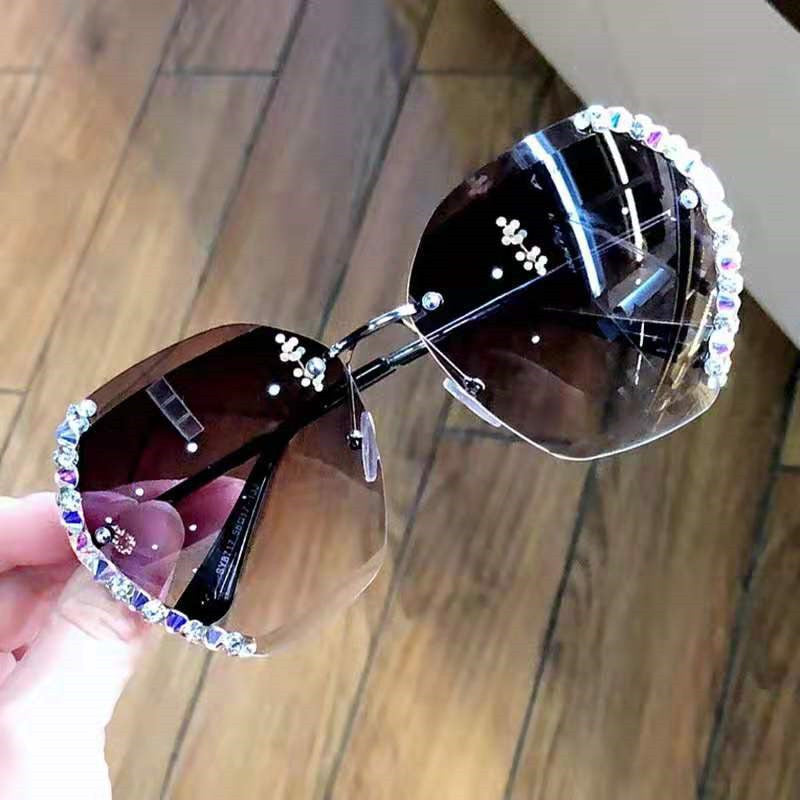 Women Luxury Brand Design Sexy Diamond Square Sun Glasses | Vimost Shop.