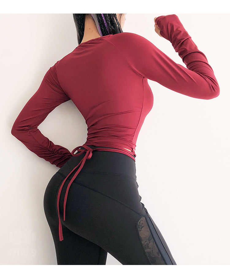 Women Sexy Long Sleeve Crop Top fitness camouflage Yoga shirt | Vimost Shop.