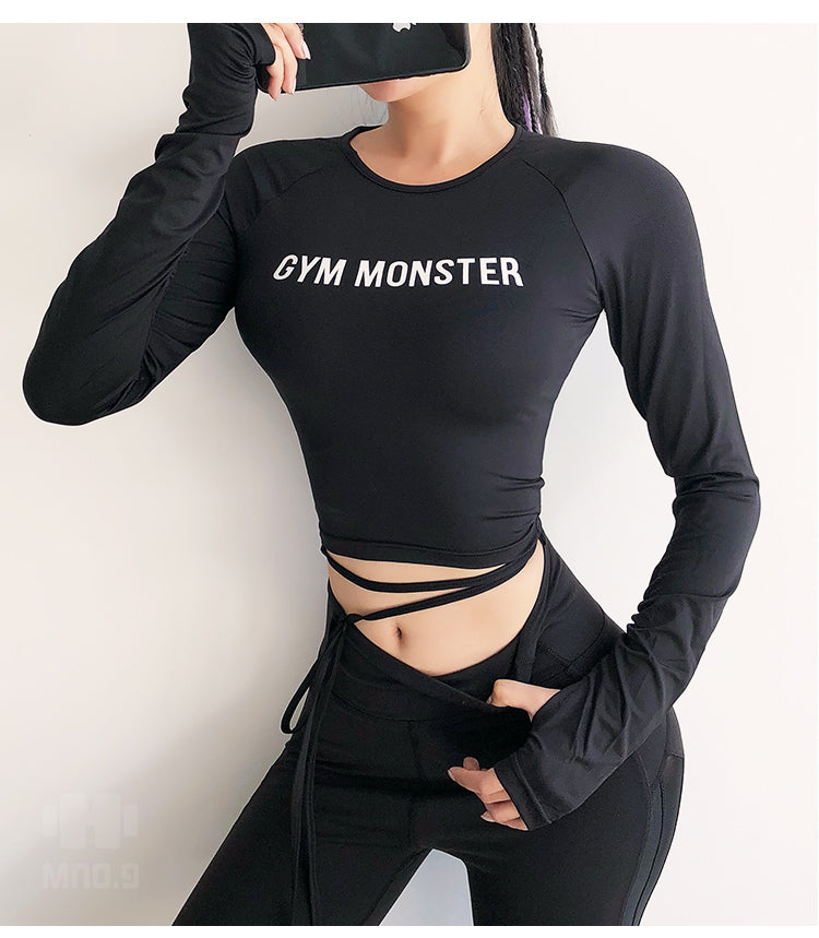 Women Sexy Long Sleeve Crop Top fitness camouflage Yoga shirt | Vimost Shop.