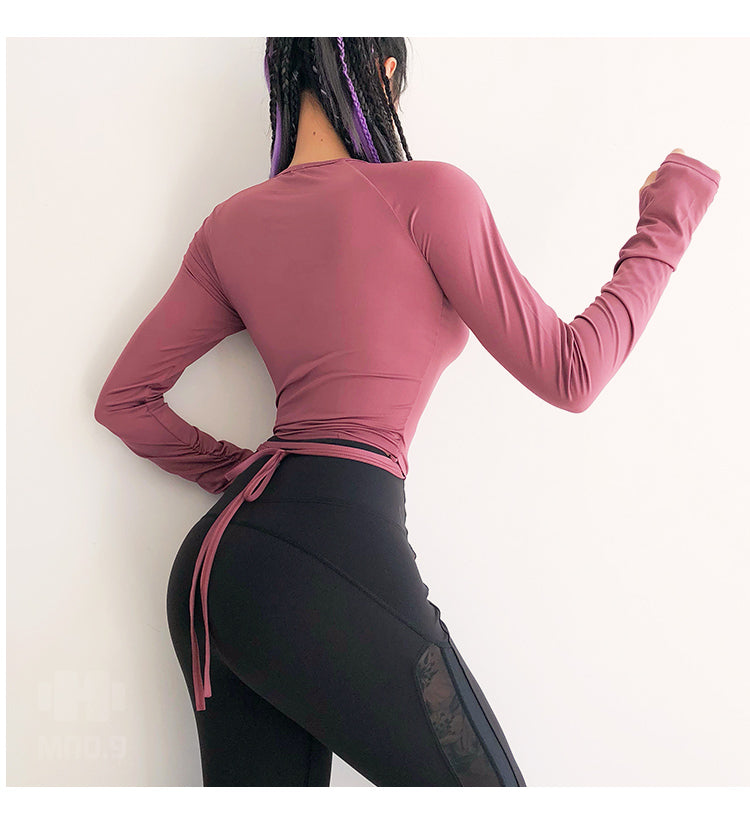 Women Sexy Long Sleeve Crop Top fitness camouflage Yoga shirt | Vimost Shop.