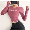 Women Sexy Long Sleeve Crop Top fitness camouflage Yoga shirt | Vimost Shop.