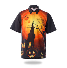 Sublimated Orange Halloween Design Mens Shirts