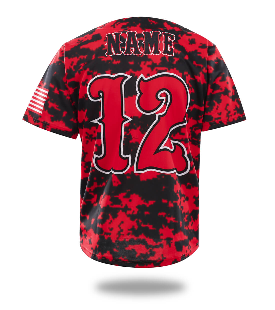 Hawks Camo Red Design Baseball Jersey | Vimost Shop.