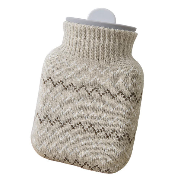 Hot Water Bottle Bag With Knit Cover - Silicone Hot Water Bottle Hot Water Bottle For Necks Back Pains Shoulders Cold Compres