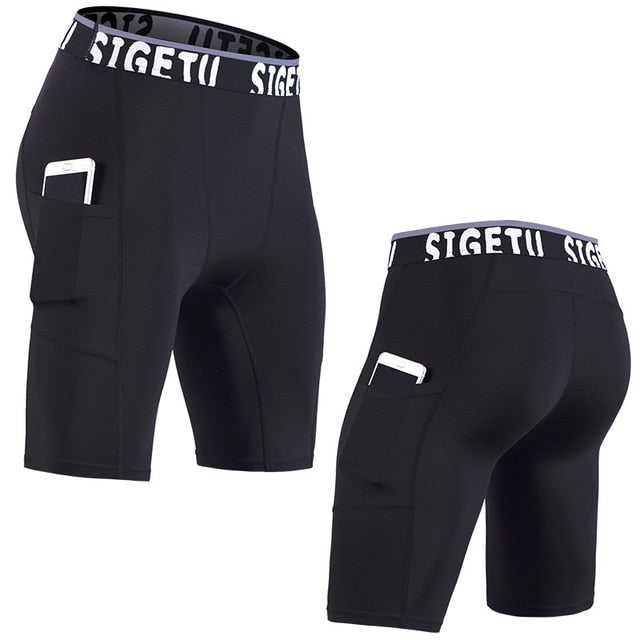 High Elastic GYM Shorts Men Dry Fit Running Shorts Football Phone Pocket Design Fitness Sport Shorts Workout Short Leggings | Vimost Shop.