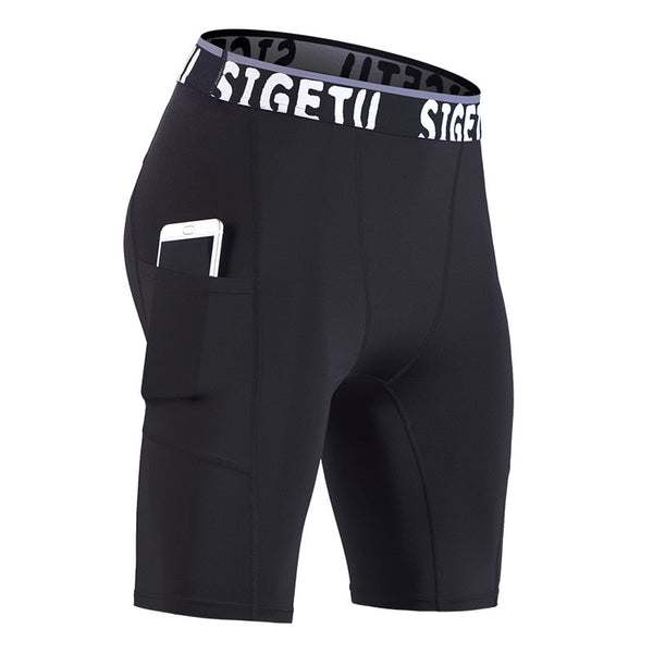 High Elastic GYM Shorts Men Dry Fit Running Shorts Football Phone Pocket Design Fitness Sport Shorts Workout Short Leggings | Vimost Shop.