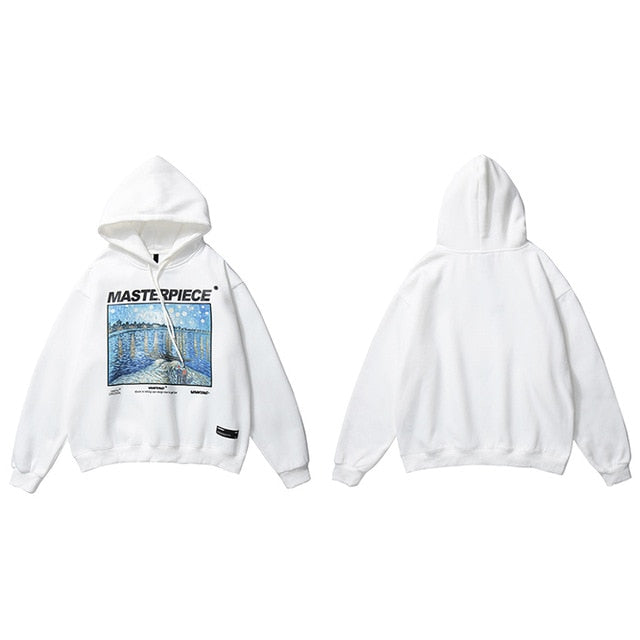 Hip Hop Hoodie Sweatshirt Mens Retro Painting Harajuku Hoodie Streetwear HipHop Pullover Fleece Winter Autumn Hoodie Black | Vimost Shop.