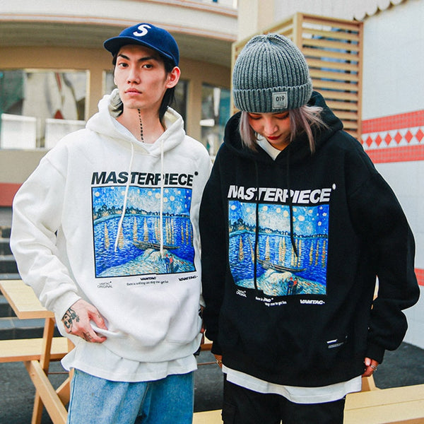 Hip Hop Hoodie Sweatshirt Mens Retro Painting Harajuku Hoodie Streetwear HipHop Pullover Fleece Winter Autumn Hoodie Black | Vimost Shop.