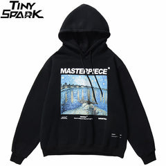 Hip Hop Hoodie Sweatshirt Mens Retro Painting Harajuku Hoodie Streetwear HipHop Pullover Fleece Winter Autumn Hoodie Black | Vimost Shop.