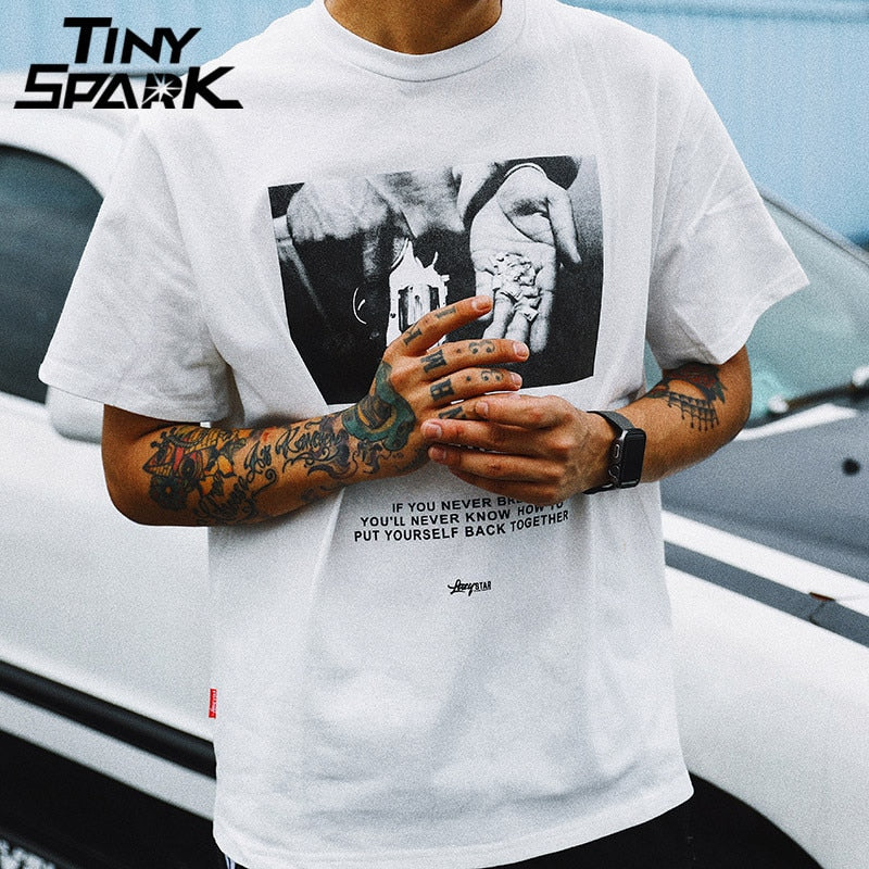 Men Hip Hop T Shirt Streetwear Angry Dog Print Harajuku Tshirt Loose HipHop Oversize T-shirt Long Sleeve Tops Tees Cotton | Vimost Shop.