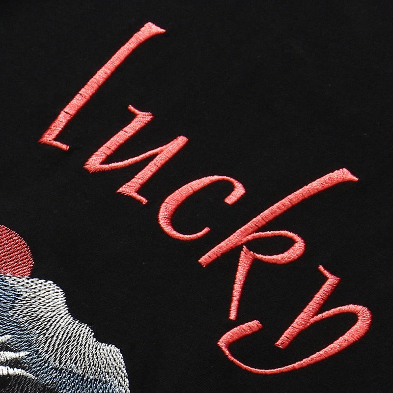 Hip Hop T Shirt Men Japanese Streetwear Embroidery Crane Sakura Lucky T-Shirt Japan Style Harajuku Tshirt Cotton Tops Tees | Vimost Shop.