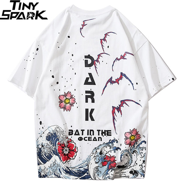 Hip Hop T Shirt Men Streetwear Harajuku Japanese Great Wave Tshirt Short Sleeve Cotton Summer Casual Floral T-Shirt Fashion | Vimost Shop.