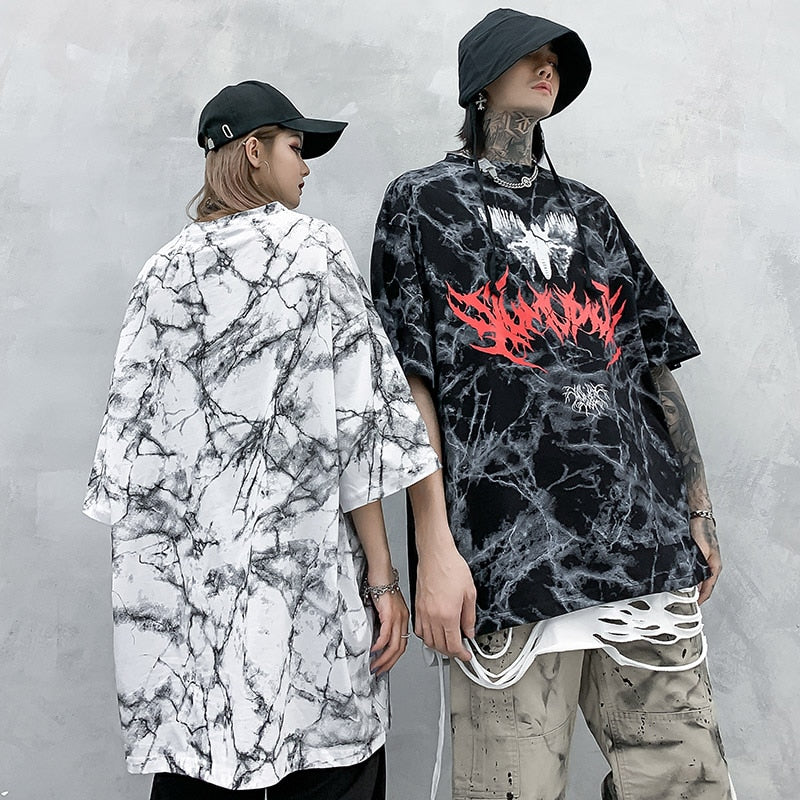 Hip Hop T Shirt Men Streetwear Oversize Dark Style Tshirt Short Sleeve Cotton Loose T-Shirt Summer Clothes Street Wear New | Vimost Shop.