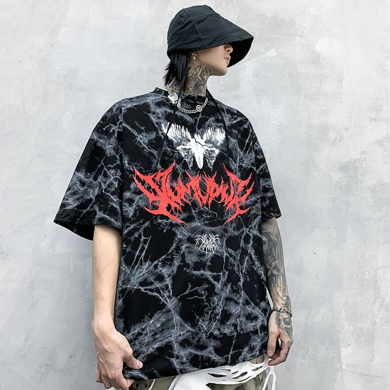 Hip Hop T Shirt Men Streetwear Oversize Dark Style Tshirt Short Sleeve Cotton Loose T-Shirt Summer Clothes Street Wear New | Vimost Shop.