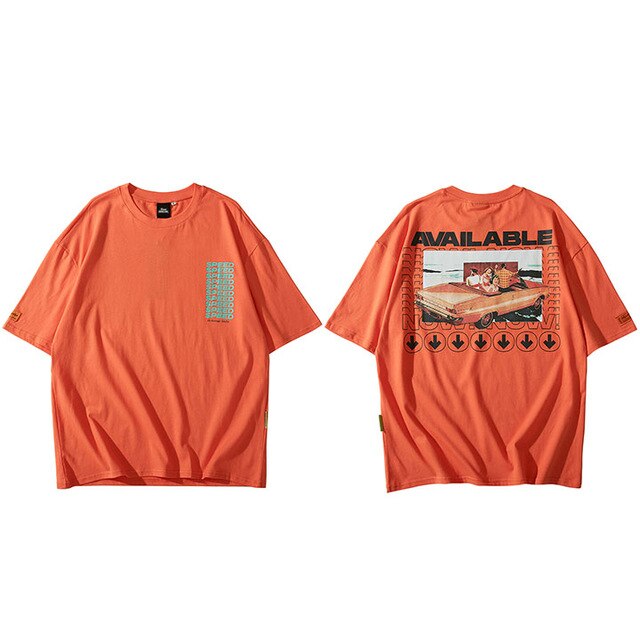 Hip Hop T Shirt Retro Car Print  Mens Tshirt Streetwear Harajuku T-shirt Vintage Short Sleeve Cotton Tops Tees Summer Casual | Vimost Shop.