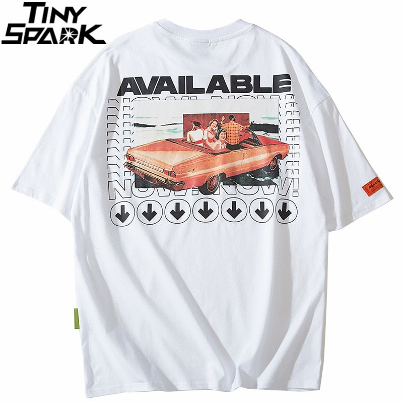 Hip Hop T Shirt Retro Car Print  Mens Tshirt Streetwear Harajuku T-shirt Vintage Short Sleeve Cotton Tops Tees Summer Casual | Vimost Shop.