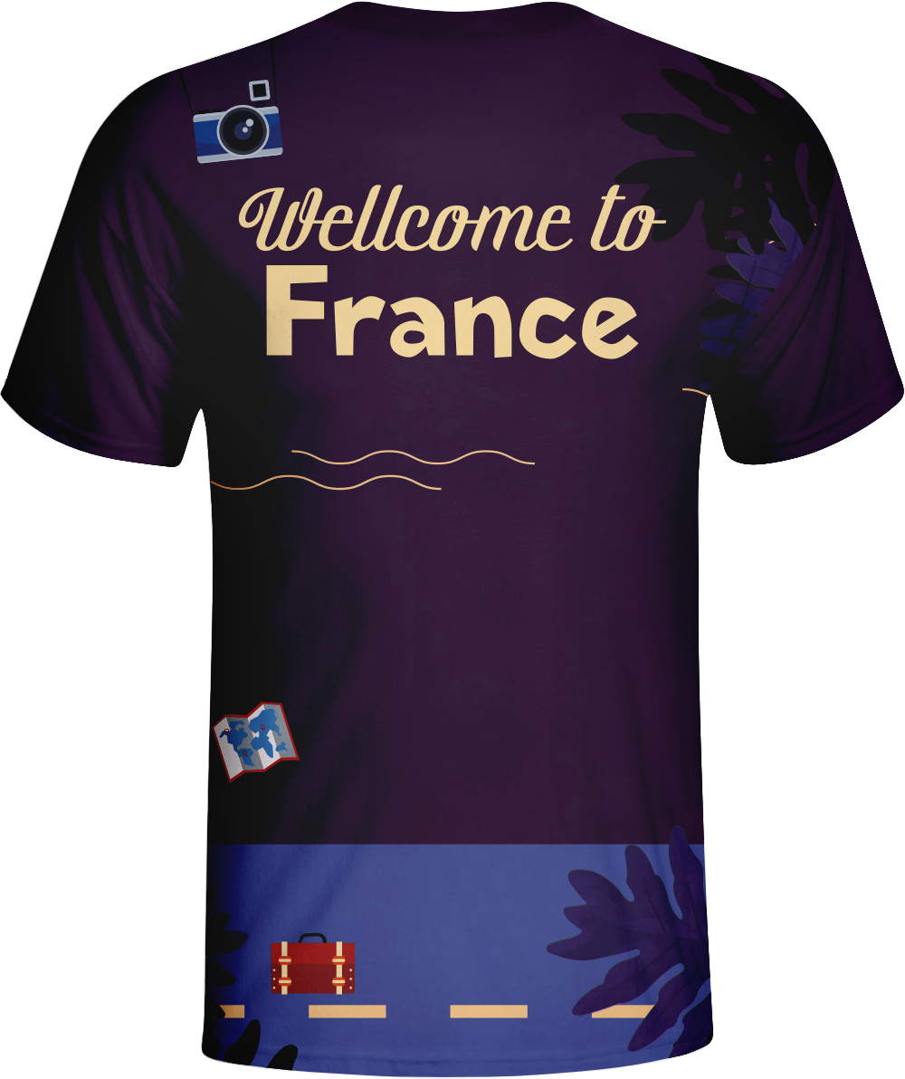 Fashion Design Welocme To France Sublimation Tshirts | Vimost Shop.