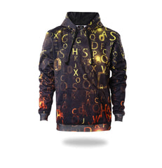 Letters Design Black Mens Pullover Hoodie | Vimost Shop.