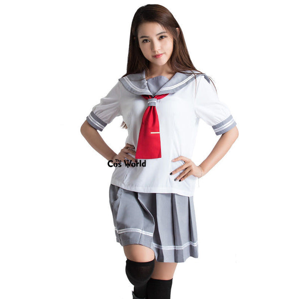 LoveLive!Sunshine!! Aqours Takami Chika Sakurauchi Riko Matsuura Kanan Kurosawa Dia School Uniform Sailor Suit Cosplay Costumes | Vimost Shop.