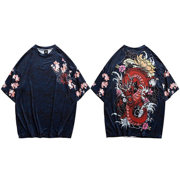Men  T Shirt Streetwear Fire Dragon T-Shirt Hip Hop Harajuku Tshirt  Summer Beach Tops Tees Short Sleeve Thin Blue Hispter | Vimost Shop.