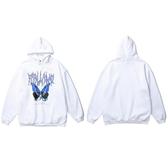 Men Hip Hop Hoodie Sweatshirt Butterfly Streetwear Harajuku Hoodie Pullover Oversized Autumn Cotton Hoodie HipHop Loose | Vimost Shop.