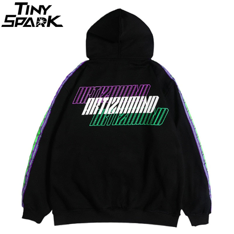 Men Hip Hop Hoodie Sweatshirt Drunk Illusion Chinese Character Hoodie Streetwear Casual Black Hooded Pullover Cotton Autumn | Vimost Shop.