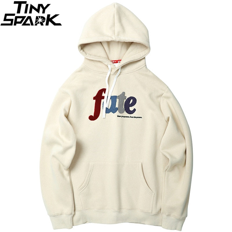 Men Hip Hop Hoodie Sweatshirt Embroidery Letters Harajuku Hooded Pullover Streetwear Cotton Autumn  Hoodie Loose Style White | Vimost Shop.