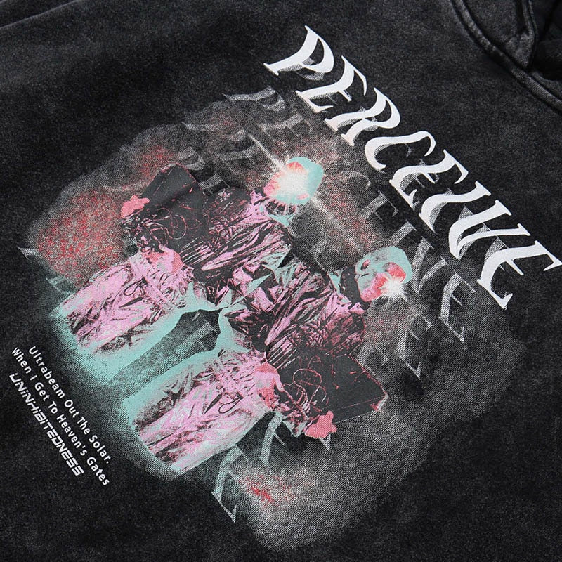 Men Hip Hop Hoodie Sweatshirt Perceived Man Print Harajuku Streetwear Oversized Hoodie Pullover Autumn Cotton Washed Hoodie | Vimost Shop.