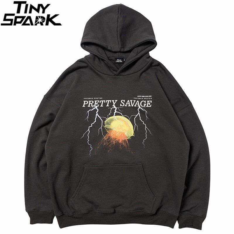 Men Hoodie Sweatshirt Hip Hop Streetwear Lightning Hoodie Pullover Harajuku Autumn Winter Fleece Hoodies Cotton Hipster | Vimost Shop.