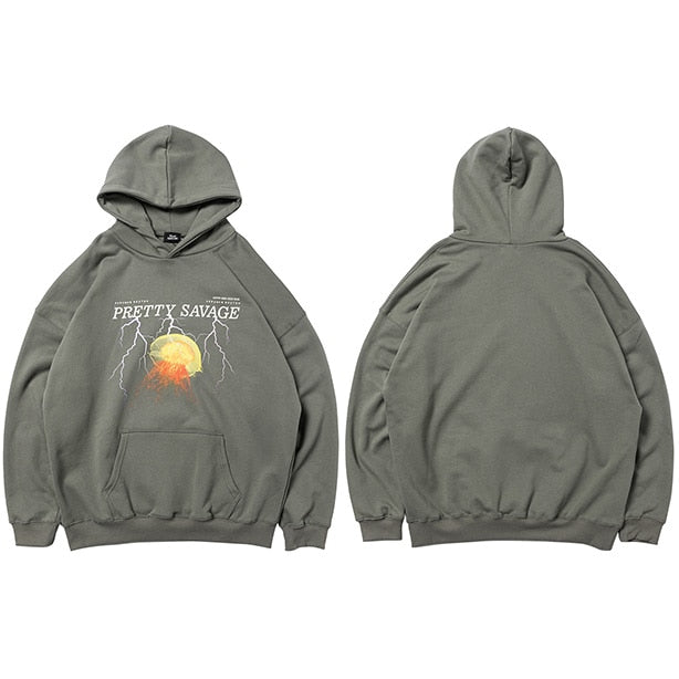 Men Hoodie Sweatshirt Hip Hop Streetwear Lightning Hoodie Pullover Harajuku Autumn Winter Fleece Hoodies Cotton Hipster | Vimost Shop.