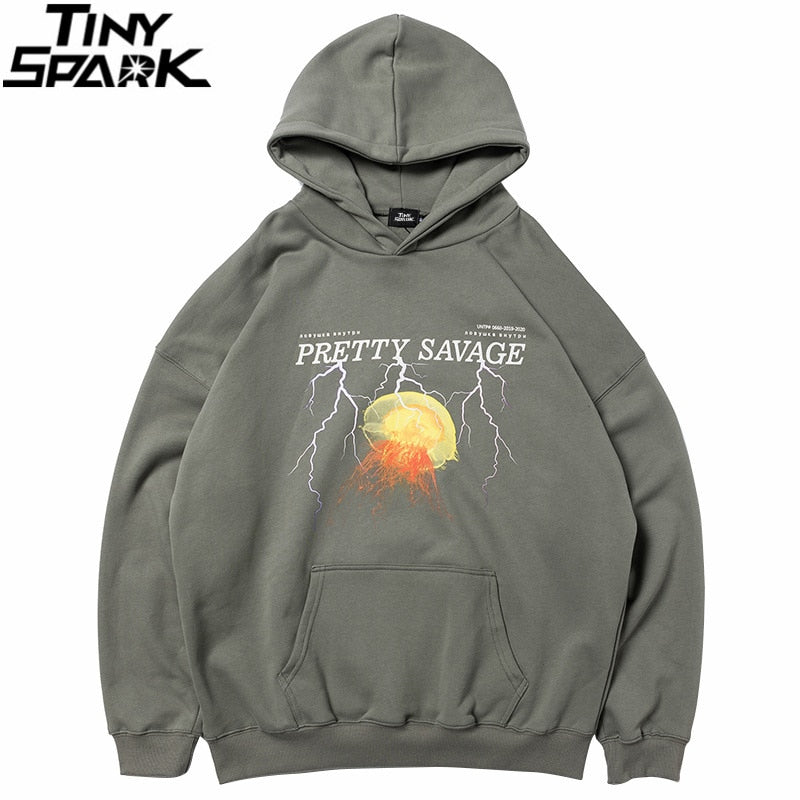 Men Hoodie Sweatshirt Hip Hop Streetwear Lightning Hoodie Pullover Harajuku Autumn Winter Fleece Hoodies Cotton Hipster | Vimost Shop.