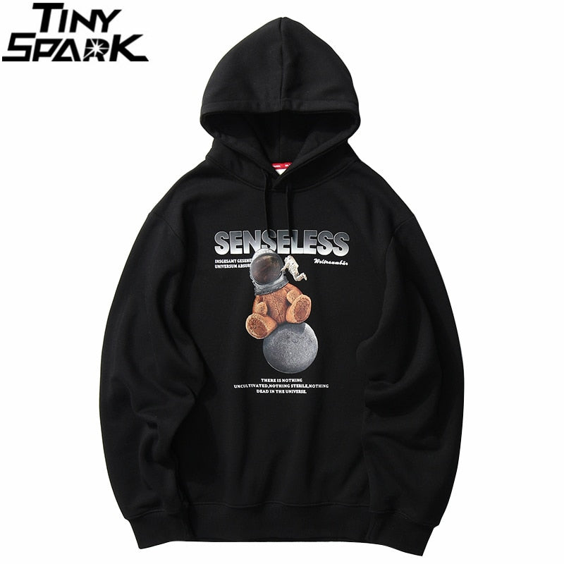 Men Streetwear Hip Hop Hoodie Sweatshirt Spaceman Print Autumn Winter Harajuku Hoodie Pullover Cotton Hooded Sweatshirt | Vimost Shop.