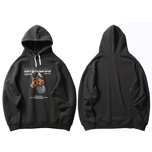 Men Streetwear Hip Hop Hoodie Sweatshirt Spaceman Print Autumn Winter Harajuku Hoodie Pullover Cotton Hooded Sweatshirt | Vimost Shop.