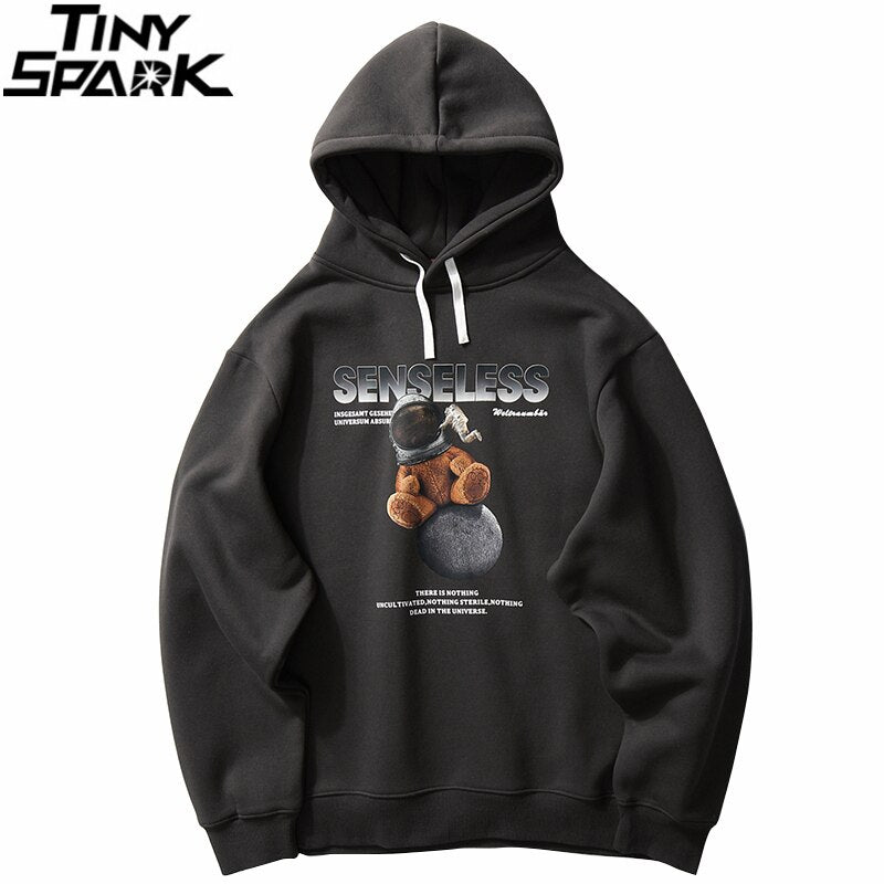 Men Streetwear Hip Hop Hoodie Sweatshirt Spaceman Print Autumn Winter Harajuku Hoodie Pullover Cotton Hooded Sweatshirt | Vimost Shop.