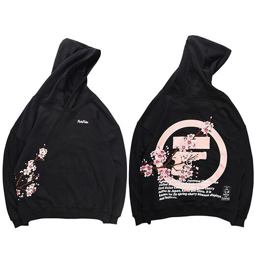 Mens Hip Hop Hoodie Sweatshirt Embroidery Sakura Japanese Streetwear Harajuku Hoodies Pullover Autumn Sweat Shirts Cotton | Vimost Shop.