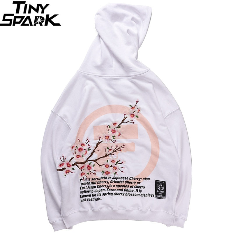 Mens Hip Hop Hoodie Sweatshirt Embroidery Sakura Japanese Streetwear Harajuku Hoodies Pullover Autumn Sweat Shirts Cotton | Vimost Shop.