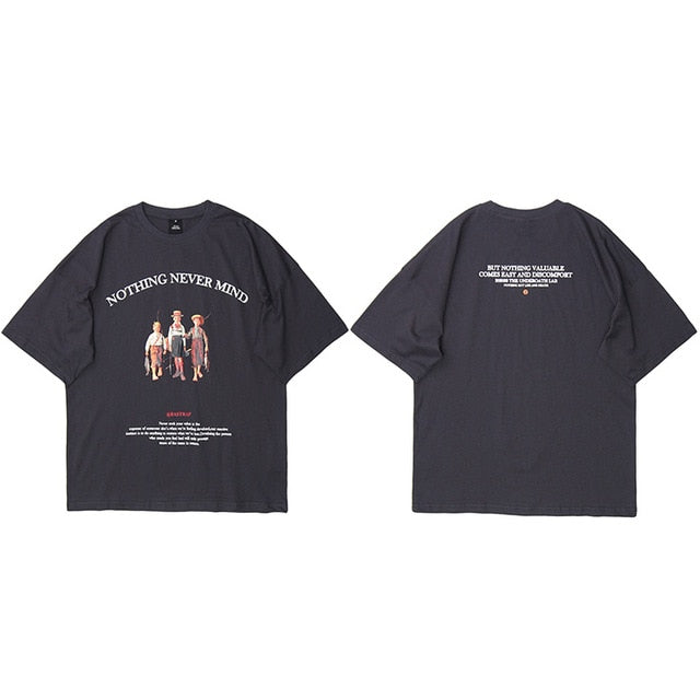 Mens Hip Hop T Shirts Streetwear Retro Childhood Harajuku Tshirt Short Sleeve Summer T-Shirt Cotton Tops Tees Black White | Vimost Shop.