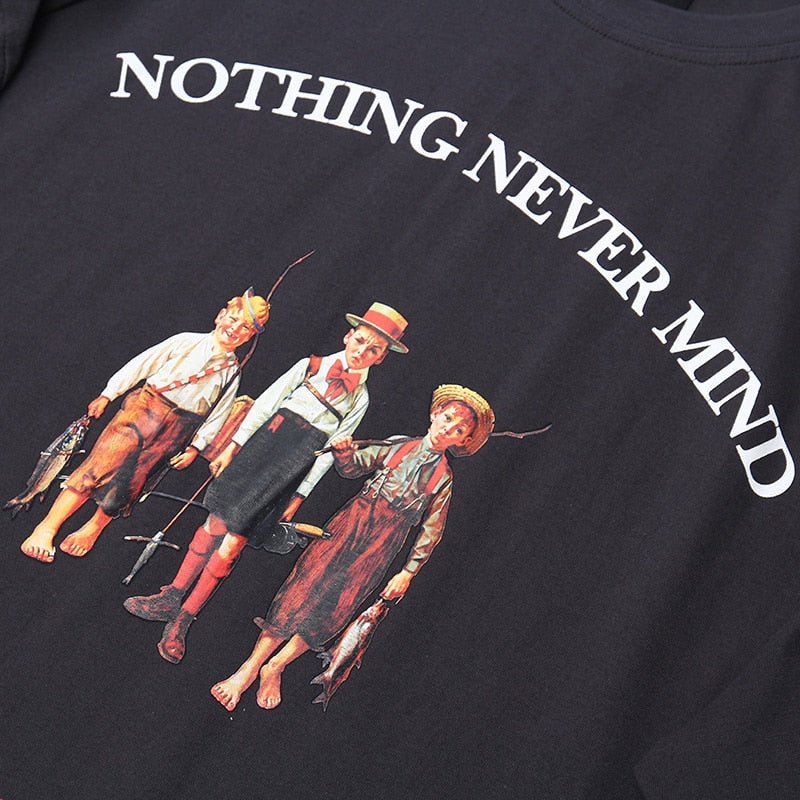 Mens Hip Hop T Shirts Streetwear Retro Childhood Harajuku Tshirt Short Sleeve Summer T-Shirt Cotton Tops Tees Black White | Vimost Shop.