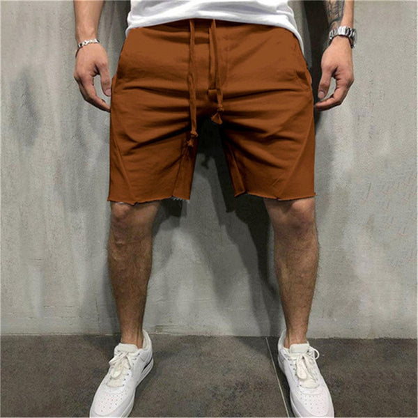 Mens Knee-length Cotton Shorts with Elastic Drawstring Waist Men's Sweatshort with Side Pockets Summer Shorts Short Pants | Vimost Shop.