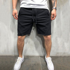 Mens Knee-length Cotton Shorts with Elastic Drawstring Waist Men's Sweatshort with Side Pockets Summer Shorts Short Pants | Vimost Shop.