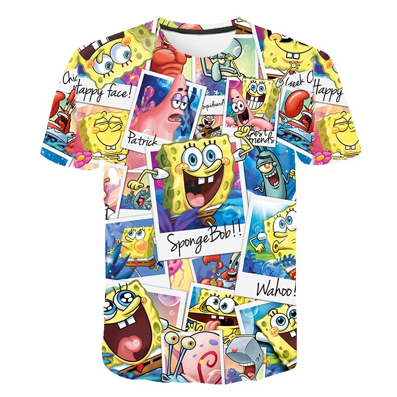 spongebob squarepants casual men's t-shirts, 3D printed t-shirts, casual cartoon fashion t-shirts, men and women | Vimost Shop.
